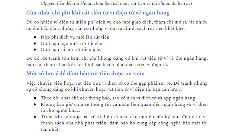 Hướng dẫn cách rút tiền từ ví điện tử về tài khoản ngân hàng hiệu quả và an toàn