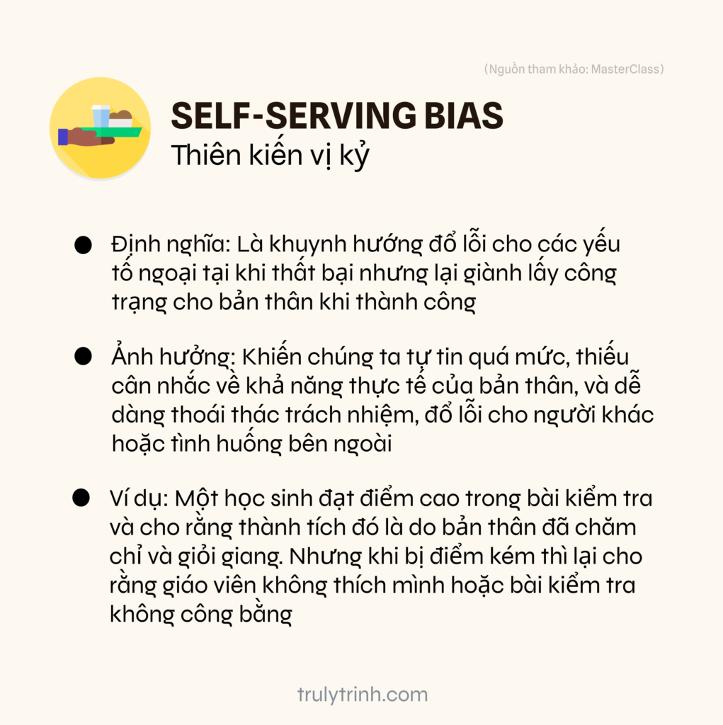 Một số ví dụ cụ thể về Self-Serving Bias  