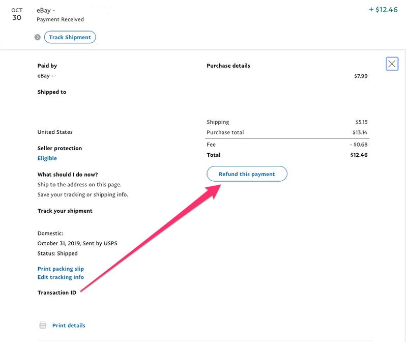 PayPal refund process 